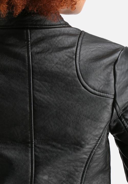 AX Paris - Cropped Faux Leather Jacket