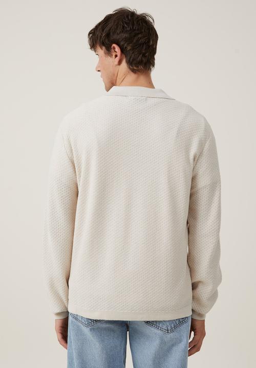 Cotton On - Jimmy long sleeve polo - stone