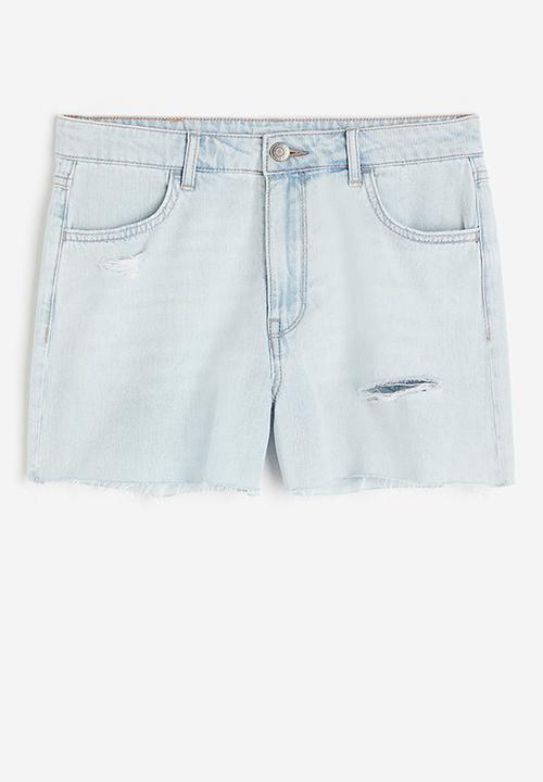 H&M - Feather soft denim shorts - pale denim blue