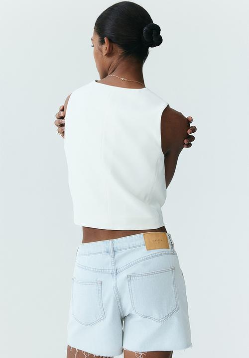 H&M - Feather soft denim shorts - pale denim blue
