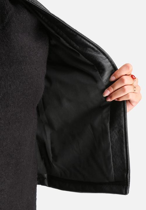 AX Paris - Cropped Faux Leather Jacket