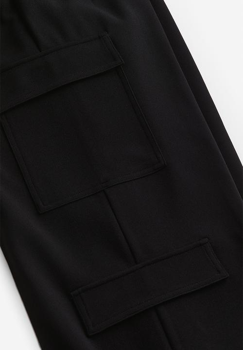 H&M - Jersey cargo trousers - black