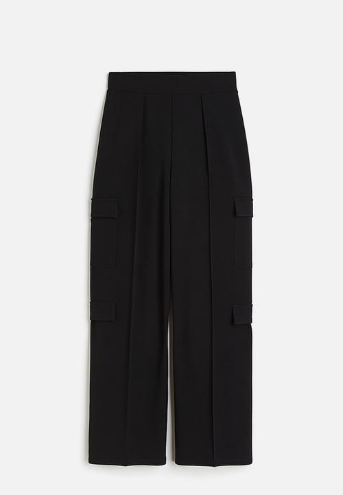 H&M - Jersey cargo trousers - black