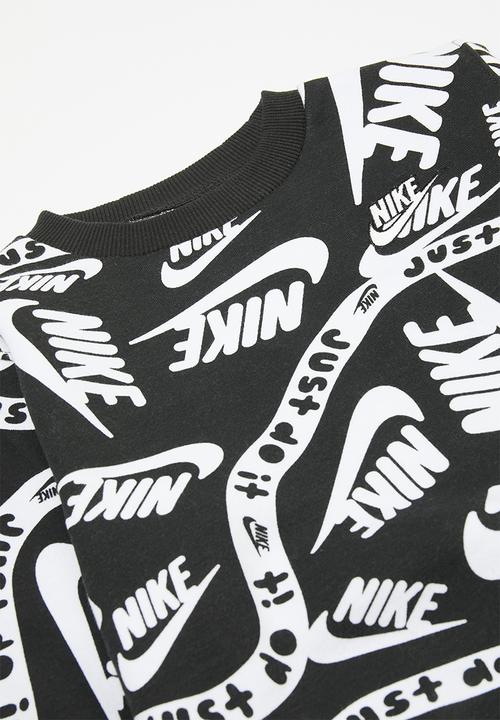 Nike - Nike all-over print futura crewneck and joggers set - black