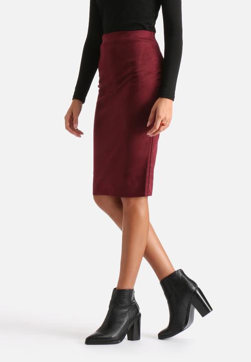 AX Paris - Faux Suede Midi Skirt