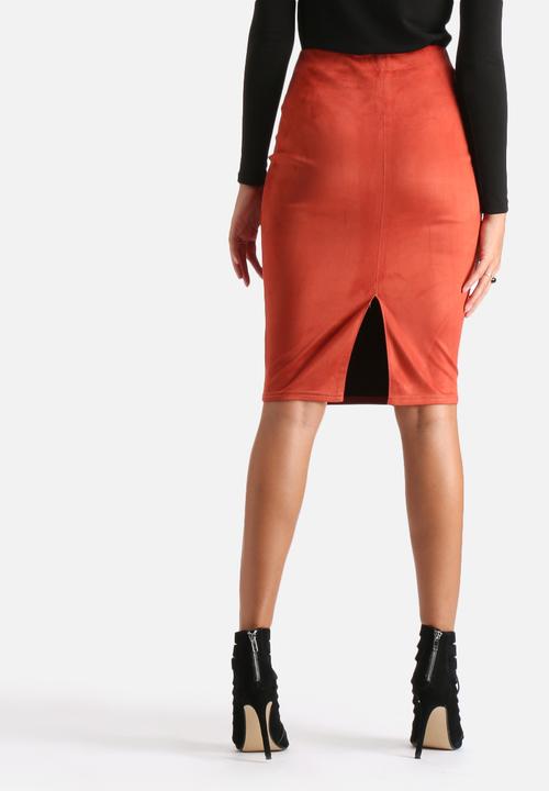 AX Paris - Faux Suede Midi Skirt