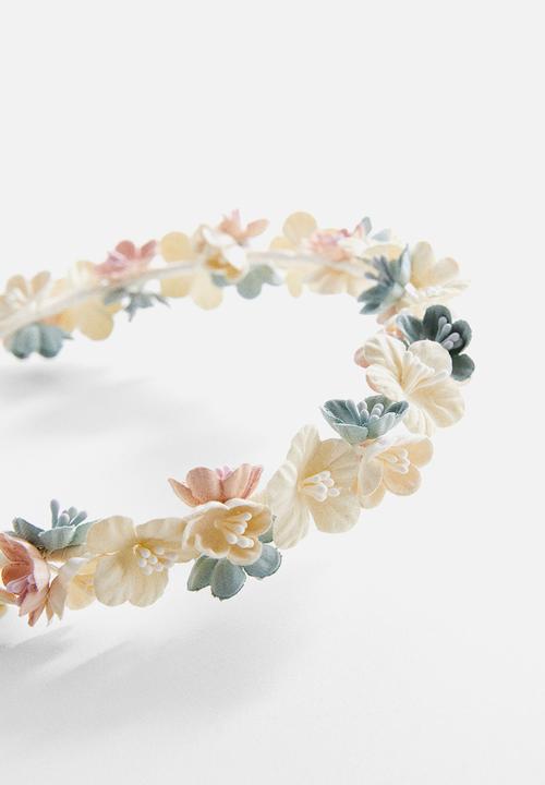 MANGO - Hairband flora - light beige