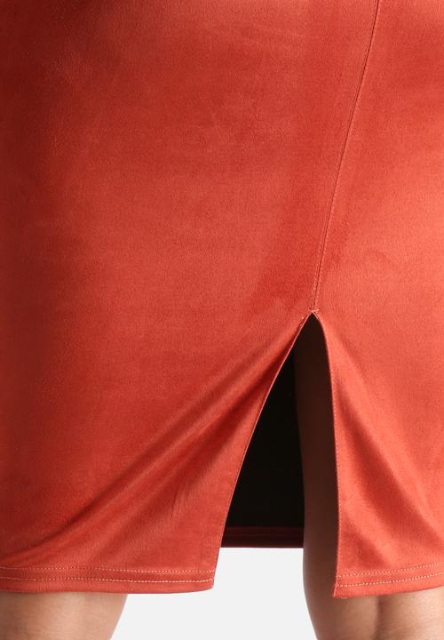 AX Paris - Faux Suede Midi Skirt