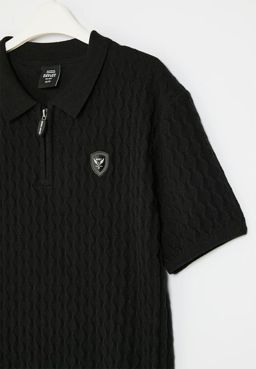 SOVIET - Boys knitted golfer - black