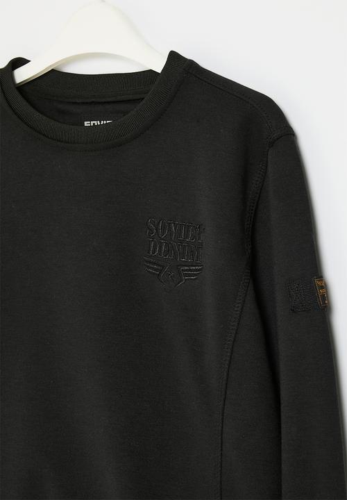 SOVIET - Basic pull over sweat top - black