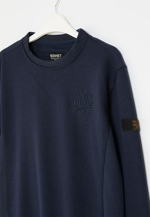 SOVIET - Basic pull over sweat top - navy