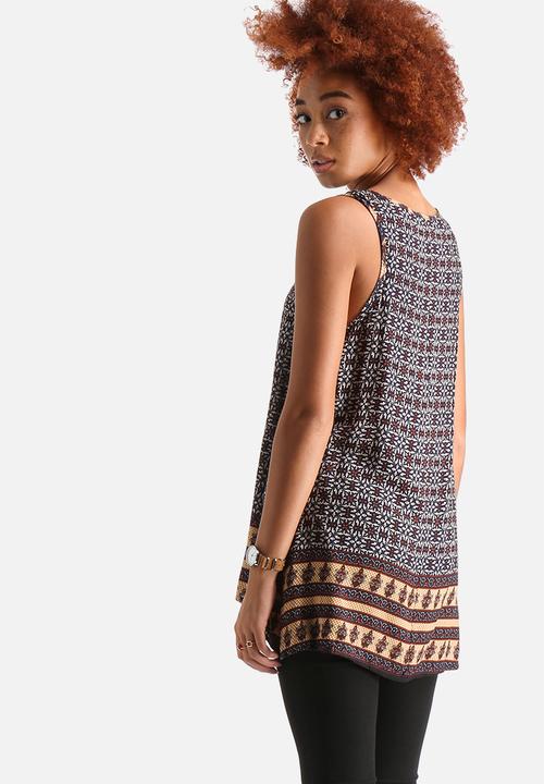 AX Paris - Baroque Printed Side Split Top