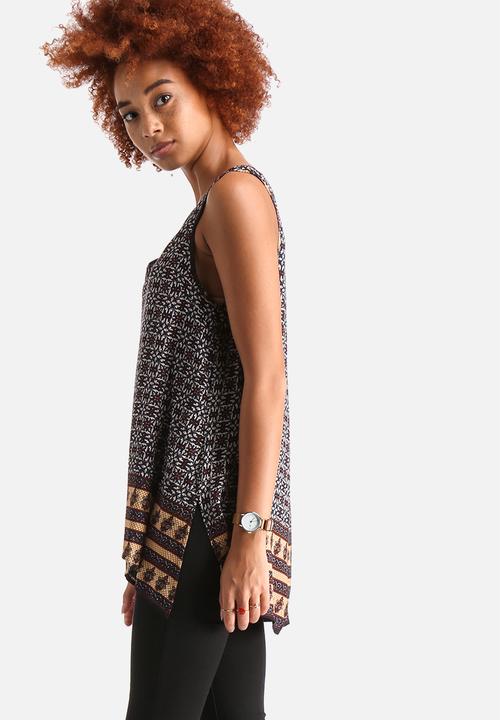 AX Paris - Baroque Printed Side Split Top