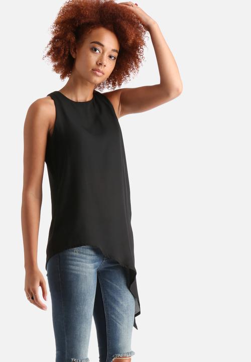 AX Paris - Asymmetric Hem Chiffon Top