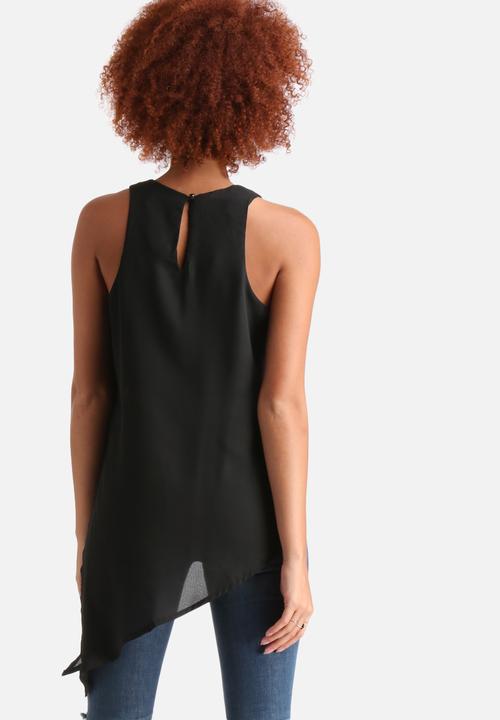 AX Paris - Asymmetric Hem Chiffon Top