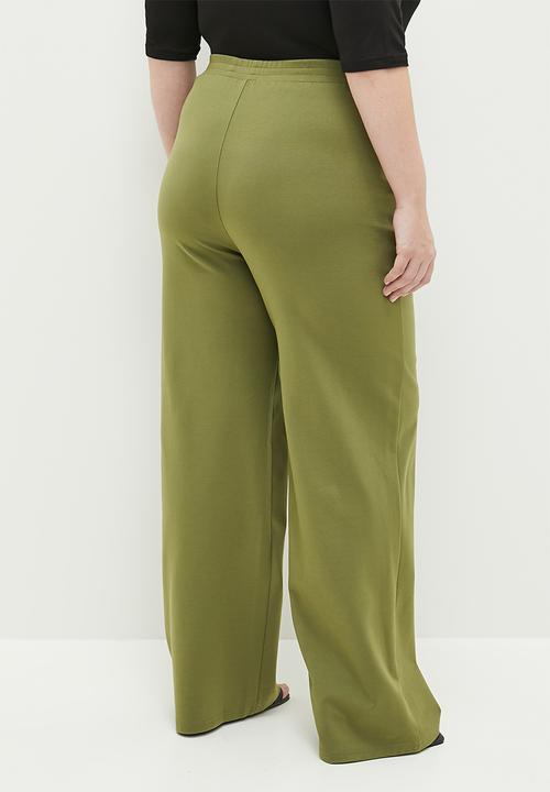 Me&B - Plus casual tailored ponti pants - olive