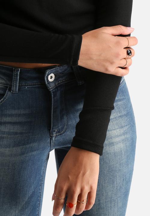 AX Paris - Cropped Polo Neck Top