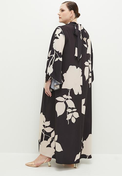 edit - Trapeze maxi kaftan dress - largescale floral