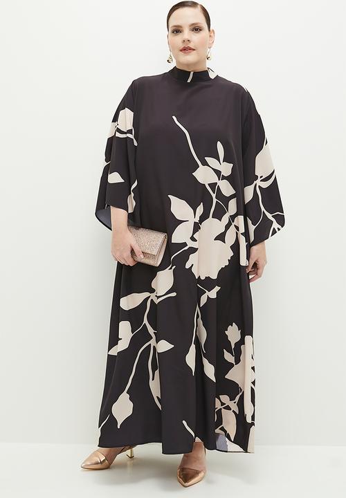 edit - Trapeze maxi kaftan dress - largescale floral