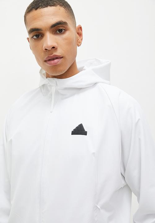 adidas Performance - Z.N.E. woven full-zip hooded track top - white