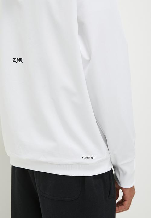 adidas Performance - Z.N.E. woven full-zip hooded track top - white