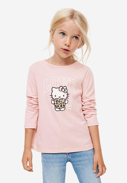 H&M - 2-Pack long-sleeved jersey tops - light pink hello kitty