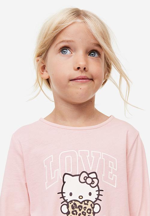H&M - 2-Pack long-sleeved jersey tops - light pink hello kitty