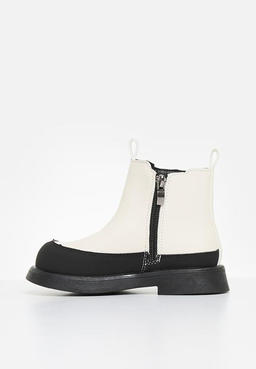 Pop Candy - Kids two-tone boots - off white