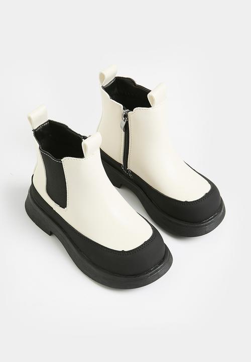 Pop Candy - Kids two-tone boots - off white