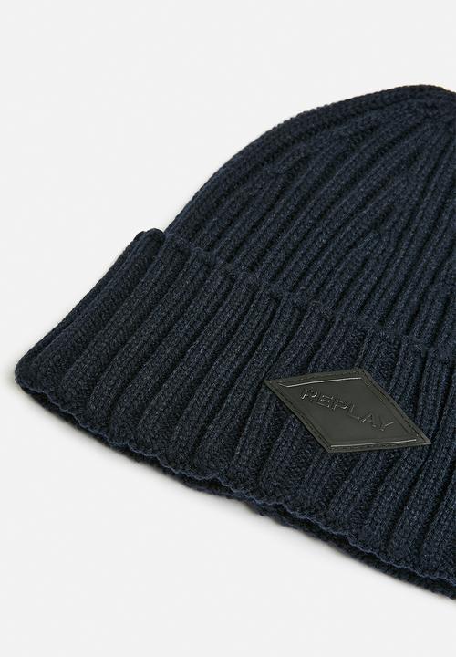 Replay - Ribbed beanie - navy