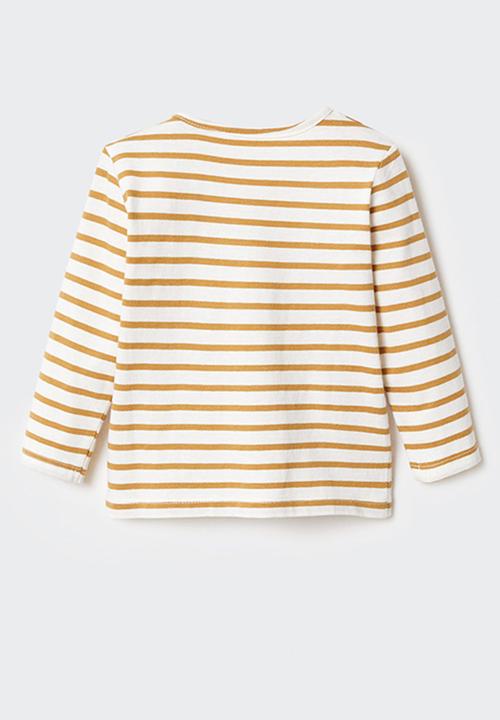 MANGO - T-shirt stripes - offwhite