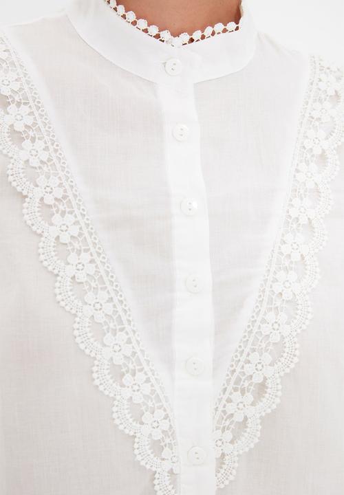 Trendyol - Lace shirt - white