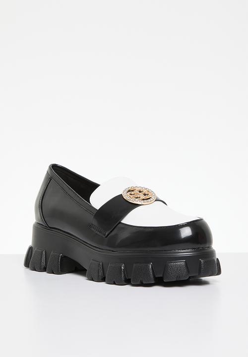 SISSY BOY - Tux loafer - black/ white