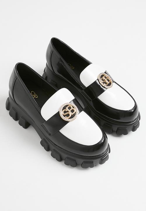 SISSY BOY - Tux loafer - black/ white