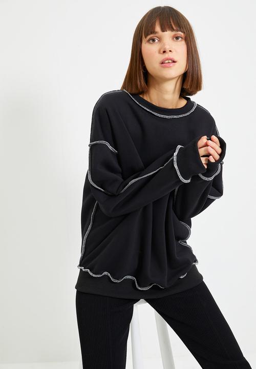 Trendyol - Regular Sweatshirt - Black
