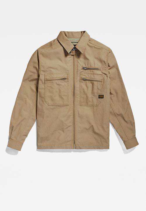 G-STAR - Waka overshirt Hammer ripstop r  - dk fawn