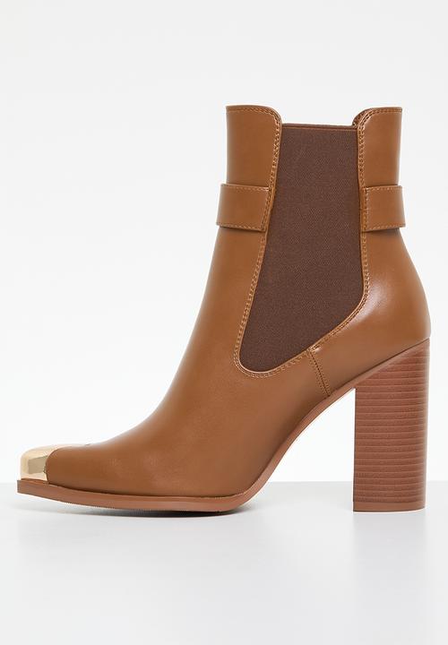 SISSY BOY - Tess block heel boot - tan