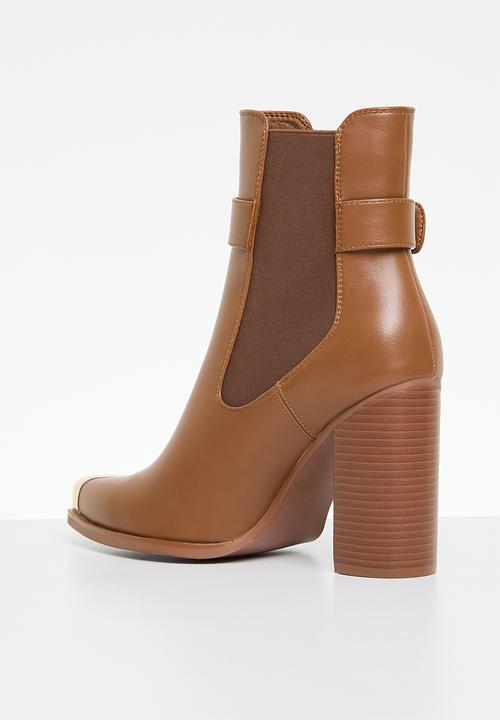 SISSY BOY - Tess block heel boot - tan
