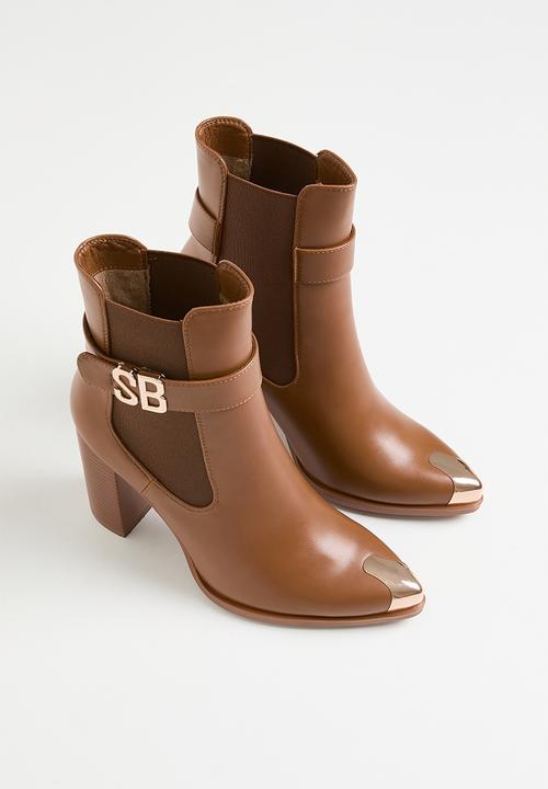 SISSY BOY - Tess block heel boot - tan