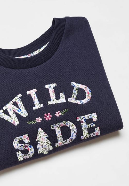 MANGO - Sweatshirt side - navy