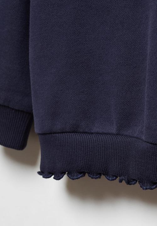 MANGO - Sweatshirt side - navy