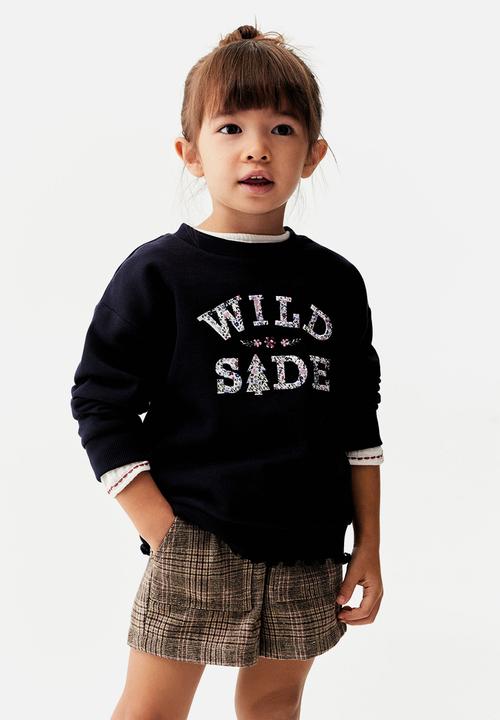 MANGO - Sweatshirt side - navy