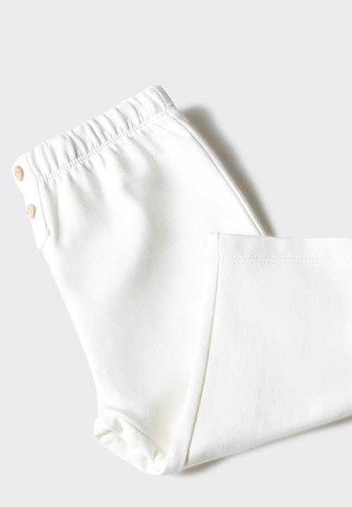 MANGO - Trousers blue - offwhite