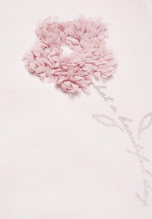 MANGO - Sweatshirt flower - mauve