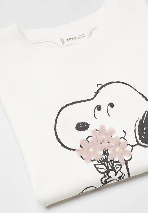 MANGO - T-shirt sflowerb - offwhite