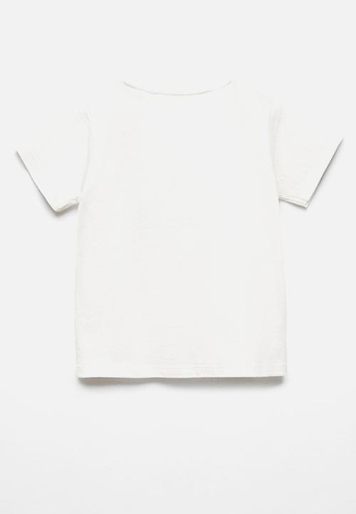 MANGO - T-shirt sflowerb - offwhite