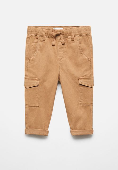MANGO - Trousers flores - tobacco-brown