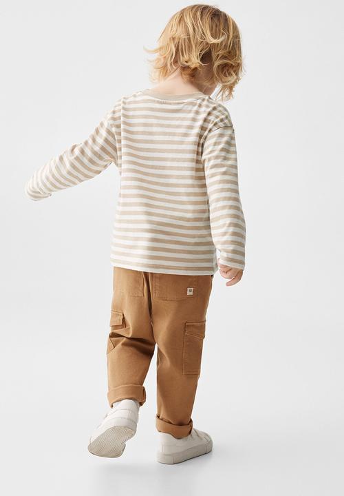 MANGO - Trousers flores - tobacco-brown