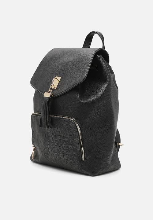 boohoo - Fringe tassel rucksack - black