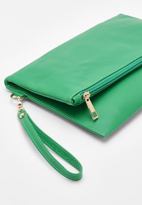 boohoo - Folded oversized clutch bag - green
